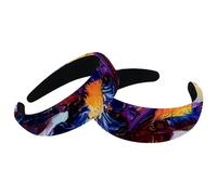 Set di 2 fasce larghe in velluto per donne, accessori per pittura a iris viola arte fasce imbottite per capelli di bellezza fasce per capelli spesse per ragazze