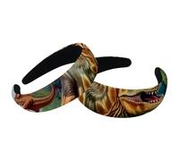 Set di 2 fasce larghe in velluto per donne, animali della foresta, dinosauri, accessori imbottiti, fasce per capelli di bellezza per ragazze, fasce spesse per capelli