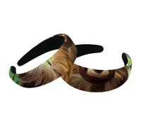 Set di 2 fasce larghe in velluto per donne, bradipo della giungla nella foresta pluviale, accessori imbottiti, fasce per capelli di bellezza per ragazze spesse fasce per capelli