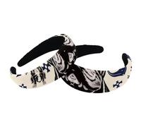 Set di 2 fasce larghe in velluto per donne, bulldog francese, accessori con motivo ad ancora, fasce imbottite per capelli di bellezza, fasce per capelli spesse per ragazze