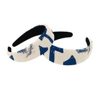 Set di 2 fasce larghe in velluto per donne, bulldog francese, accessori con motivo ad ancora, fasce imbottite per capelli di bellezza per ragazze fasce per capelli spesse