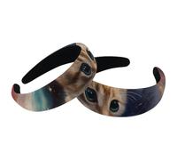 Set di 2 fasce larghe in velluto per donne, ciambelle che mangiano gattini, accessori per la testa, fasce imbottite per capelli di bellezza, fasce per capelli spesse per ragazze