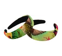 Set di 2 fasce larghe in velluto per donne, colibrì e accessori floreali colorati, fasce imbottite per capelli di bellezza per ragazze fasce per capelli spesse
