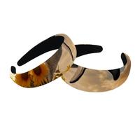 Set di 2 fasce larghe in velluto per donne, delfino con girasoli, accessori per bouquet di fiori, fasce imbottite per capelli di bellezza, fasce per capelli spesse per ragazze