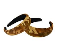 Set di 2 fasce larghe in velluto per donne, dinosauri, accessori per tavola in legno, fasce imbottite per capelli di bellezza, fasce per capelli spesse per ragazze