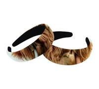 Set di 2 fasce larghe in velluto per donne, divertenti fasce per capelli spesse con fiori di mucca delle Highland, accessori per ghirlanda, fasce imbottite per capelli di bellezza per ragazze