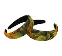 Set di 2 fasce larghe in velluto per donne, fiori girasoli accessori per capelli con motivi artistici imbottiti fasce per capelli di bellezza per ragazze fasce per capelli spesse