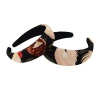 Set di 2 fasce larghe in velluto per donne, galli e galline, accessori con motivo a uova di gallina, fasce imbottite per capelli di bellezza, fasce per capelli spesse per ragazze