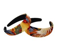 Set di 2 fasce larghe in velluto per donne, galli e girasoli, accessori con motivo di galli e girasoli, fasce imbottite per capelli di bellezza, fasce per capelli spesse per ragazze