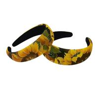 Set di 2 fasce larghe in velluto per donne, girasoli, accessori per capelli con motivo artistico, fasce imbottite per capelli di bellezza per ragazze