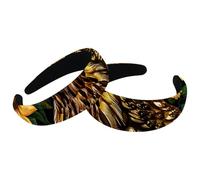 Set di 2 fasce larghe in velluto per donne, girasoli e gufi, accessori per la testa imbottiti, fasce per capelli di bellezza per ragazze e ragazze