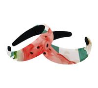 Set di 2 fasce larghe in velluto per donne, margherite, anguria, accessori a righe, fasce imbottite per capelli di bellezza, fasce per capelli spesse per ragazze