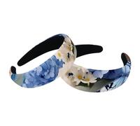 Set di 2 fasce larghe in velluto per donne, margherite, fiori, farfalle e ortensie, accessori imbottiti per capelli, fasce per capelli di bellezza per ragazze