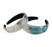 Set di 2 fasce larghe in velluto per donne, margherite floreali e farfalle su accessori rustici in legno color foglia di tè, fasce imbottite per capelli di bellezza per ragazze fasce per capelli