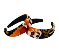Set di 2 fasce larghe in velluto per donne, margherite, panda rossi e accessori, fasce imbottite per capelli di bellezza, fasce per capelli spesse per ragazze