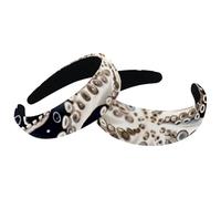 Set di 2 fasce larghe in velluto per donne, motivo piedi di polipo, accessori imbottiti, fasce per capelli di bellezza per ragazze spesse