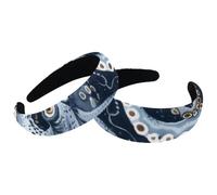 Set di 2 fasce larghe in velluto per donne, motivo piedi di polipo, accessori imbottiti, fasce per capelli di bellezza per ragazze spesse