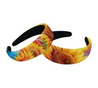 Set di 2 fasce larghe in velluto per donne, nuvole di colore, arcobaleno, girasoli, accessori imbottiti, fasce per capelli di bellezza per ragazze fasce per capelli spesse