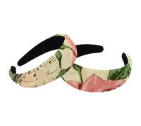 Set di 2 fasce larghe in velluto per donne, rosa con note musicali accessori per capelli imbottiti fasce per capelli di bellezza fasce per capelli spesse per ragazze