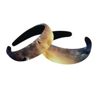 Set di 2 fasce larghe in velluto per donne, sistema solare, galassia, astronomia, universo, accessori imbottiti, fasce per capelli di bellezza, fasce per capelli spesse per ragazze