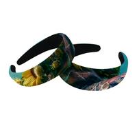Set di 2 fasce larghe in velluto per donne, tartaruga marina subacquea, girasoli, accessori per la testa, fasce imbottite per capelli di bellezza fasce per capelli spesse per ragazze