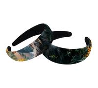 Set di 2 fasce larghe in velluto per donne, toro, girasoli, farfalle, accessori imbottiti per capelli, fasce per capelli di bellezza per ragazze