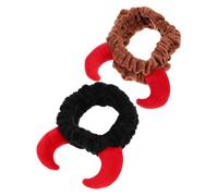 Set Di 2 Fasce Per Alla Moda in Corno Di Mucca Di Peluche Per Donne Per Trucco Viso E Spa Accessorio Quotidiano Alla Moda