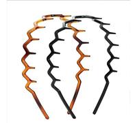 Set di 2 fasce per capelli a zig zag, colore marrone e nero, alla moda, per donne e uomini, alla moda, con denti di squalo, accessori per capelli