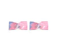 Set di 2 fasce per capelli all'uncinetto con stampa leopardata sport tie-dye fascia per il sudore ad alta elasticità accessori per lo styling dei capelli per lo sport yoga tie-dye 2