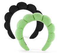Set di 2 fasce per capelli in spugna spessa, morbida, assorbente, per lavare il viso o il viso, fasce per il trucco per lavare il viso, maschera, trattamento della pelle