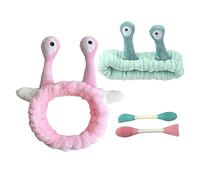 Set di 2 Fasce per Lumaca Con Spazzole per Maschera, Tentacoli di Lumaca in Peluche, Elastiche per Trucco ed Esercizio - per Donne