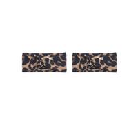 Set di 2 fasce sportive all'uncinetto Fascia per la testa regolabile Fascia per il sudore antiscivolo Accessori per lo styling dei capelli per lo sport Stampa leopardata 3