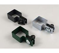 Set di 2 fascette di chiusura quadrate, 60 x 60 mm, verde per filo da 6 mm, morsetto per recinzione