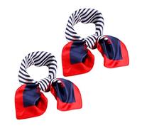 Set di 2 fazzoletti blu e rossi, accessori per costumi da marinaio, adatti per balli, feste, cosplay e celebrazioni, rosso, blu, bianco, 50 * 50 cm.