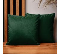 Set di 2 federe cuscini divano 30 x 30 cm verde quadrato - in tessuto velluto, con cerniera - federa cuscino 30x30 decorative per divano, soggiorno, camera da letto