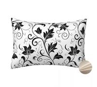 Set di 2 Federe Cuscini Divano 35x55 cm, Copricuscini Bianco Federa Cuscino in Lino, Copri Cuscini per Divano Nero Fodere Cuscini Decorativi per Interni ed Esterno con Cerniera Invisibile - YM170