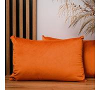 Set di 2 federe cuscini divano 40 x 60 cm arancione quadrato - in tessuto velluto, con cerniera - federa cuscino 40x60 decorative per divano, soggiorno, camera da letto