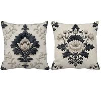 Set di 2 Federe Cuscini Divano 40x40 Beige Cuscini da Esterno Lino Copricuscini Divano Moderno Fantasia Cushion Covers per Soggiorno Camera da Letto Primavera Estate Giardino Decorativi Regalo k-3219i