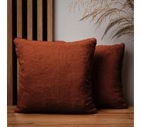 Set di 2 federe cuscini divano 40x40 cm arancio scuro quadrato - in finta pelliccia, con cerniera - federa cuscino 40x40 decorative per divano, soggiorno, camera da letto