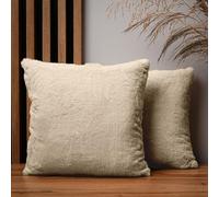 Set di 2 federe cuscini divano 40x40 cm crema quadrato - in finta pelliccia, con cerniera - federa cuscino 40x40 decorative per divano, soggiorno, camera da letto