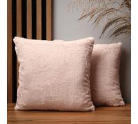 Set di 2 federe cuscini divano 40x40 cm rosa chiaro quadrato - in finta pelliccia, con cerniera - federa cuscino 40x40 decorative per divano, soggiorno, camera da letto