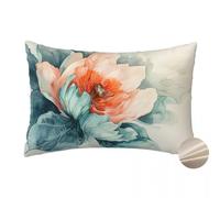 Set di 2 Federe Cuscini Divano 40x60 cm, Copricuscini Estetica Federa Cuscino in Lino, Copri Cuscini per Divano Fiori Fodere Cuscini Decorativi per Interni ed Esterno con Cerniera Invisibile -YM188