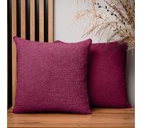 Set di 2 federe cuscini divano 45x45 cm Ciliegia quadrato - in tessuto di ciniglia, con cerniera - federa cuscino 45x45 decorative per divano, soggiorno, camera da letto, ufficio