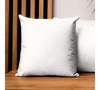 Set di 2 federe cuscini divano 50 x 50 cm bianco quadrato - in tessuto velluto, con cerniera - federa cuscino 50x50 decorative per divano, soggiorno, camera da letto