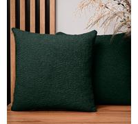 Set di 2 federe cuscini divano 50 x 50 cm Verde bottiglia quadrato - in tessuto di ciniglia, con cerniera - federa cuscino 50x50 decorative per divano, soggiorno, camera da letto, ufficio