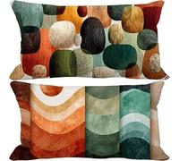 Set di 2 Federe Cuscini Divano 50x80 Turchese Cuscini da Esterno Lino Copricuscini Divano Geometria Fantasia Cushion Covers per Soggiorno Camera da Letto Primavera Estate Esterno Giardino 6-y2030