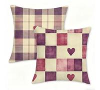 Set di 2 Federe Cuscini Divano 55x55 Retro, Cuscini da Esterno Impermeabili in Lino, Cuscino Divano con Stampa Fronte-Retro e Cerniera a Scomparsa, Amore Copricuscini 55x55 per Casa e Auto 0n-276