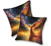 Set di 2 Federe Cuscino 35x35cm Velluto, Esterno Cuscini Impermeabili Decorative per Divano Soggiorno Camera da Letto Giardino Balcone, Moderni Minimalisti Cerniera Invisibile, Donna Arancione, D-107