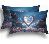 Set di 2 Federe Cuscino Letto, Decorativi Cuscini per Divano Amore Lino Federa Cuscino 35x70,Rettangolare Cuscini per Divano, Cerniera Nascosta, Soggiorno, Esterno, Decorazione Pietra W0VJ-64