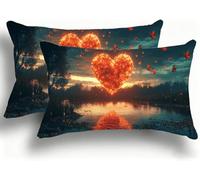 Set di 2 Federe Cuscino Letto, Decorativi Cuscini per Divano Amore Velluto Federa Cuscino 35x70,Rettangolare Cuscini per Divano, Cerniera Nascosta, Soggiorno, Esterno, Decorazione Farfalla W0VJ-237